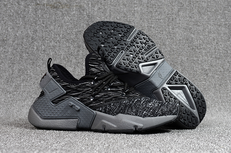 Women Nike Air Huarache 6 Flyknit Black Grey Shoes - Click Image to Close